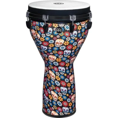 Image of Meinl Percussion Jumbo Djembe Instrument Very Large Handdrum Mechanical Tuning System Diameter 14 Inches Plastic, Multicoloured (JD14DA DH)