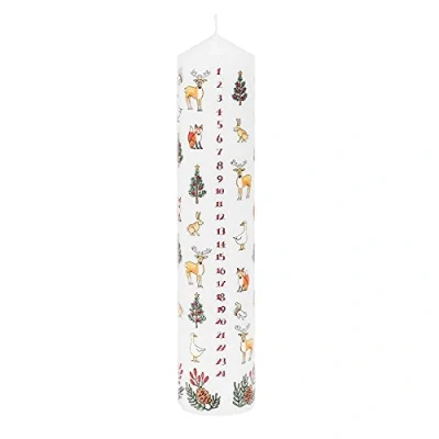 Image of Traditional Countdown to Christmas Advent Candle Winter Wildlife Pillar Candles