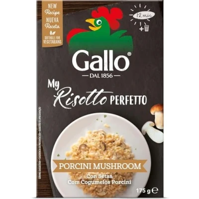 Image of Riso Gallo My Risotto Perfetto Vegan Porcini Mushroom, Vegan, 175 g (Pack of 6)