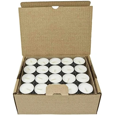 Image of Pack of 120 Natural Citronella Tealights 100% Vegetable Wax Blend Mosquito Insect Repellent Paraffin Free Burning Time 4 Hours In Aluminium Cup Tea Lights Candles (120 Tealights)
