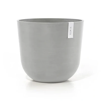 Image of Ashortwalk ECOPOTS Oslo Round Plant Pot made from Recycled Plastic (Diameter 45cm x Height 39.2cm) (Whitegrey)