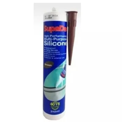 Image of SupaDec 310ml Multi Purpose Silicone Cartridge Brown Waterproof Interior &amp; Exterior Use Highly Flexible Quick Cure Mould Resistant Permanently Rubber Seal