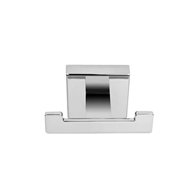Image of Croydex QM511741 Flexi Fix Easy to Fit Cheadle Chrome Plated Square Design Double Robe Hook