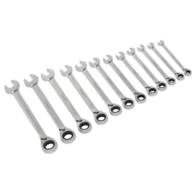 Image of Siegen Reversible Ratchet Combination Spanner Set 12pc Metric