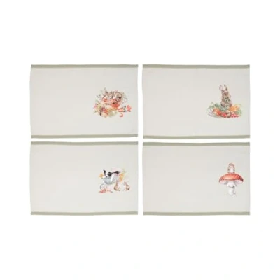 Image of Wrendale Designs &#039;Garden Friends&#039; Set of Four Animal Fabric Placemats