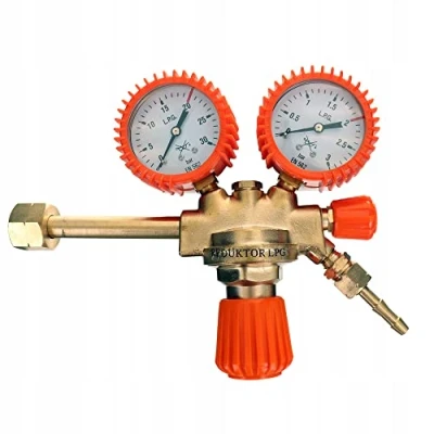 Image of Pressure Reducer Propane Butane LPG Gas Regulator Two Gauges