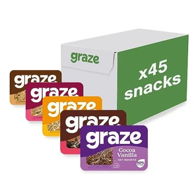 Image of Graze snacks Variety box oats sweets Best of all flavors selection flapjacks Total 45 trays