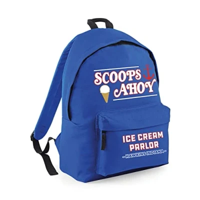 Image of Flip Scoops Ahoy Ice Cream Parlour Hawkins Backpack Rucksack Royal Blue