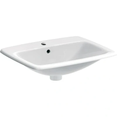 Image of Geberit Selnova Square Countertop Washbasin 1 Taphole White 550mm X 450mm 501.466.00.7