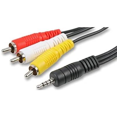 Image of Pro Signal 3.5mm 4 Pole Jack Plug to 3x Phono (RCA) Plugs Lead, 2m Black