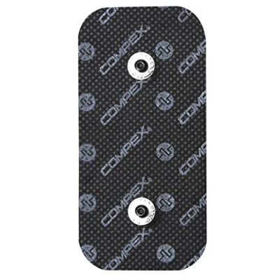 Image of Compex Unisex Easysnap Performance Self adhesive Electrodes With Snap Connectors, Black, 50 x 100 mm UK