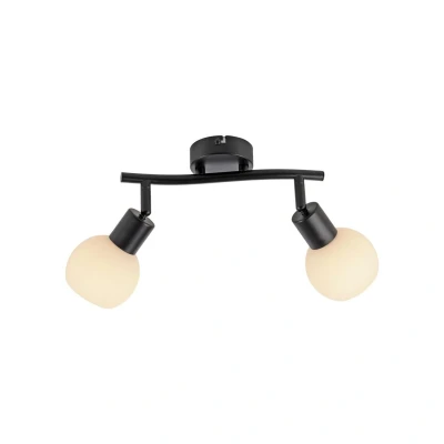Image of JUST LIGHT. Loki ceiling light, 2 bulb, black, iron, glass