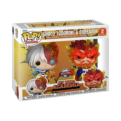 Image of Funko Pop! Animation: My Hero Academia (MHA) 2 Pack Endeavor &amp; Todoroki &amp;Todoroki Collectable Vinyl Figure Gift Idea Official Merchandise Toys for Kids Adults Anime Fans