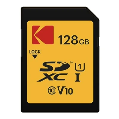 Image of KODAK 128 GB Class 10 UHS I U1 SDXC Premium Memory Card, 85MBs Read Speed, 25MBs Write Speed for Full HD Videos and High Resolution Pictures, Compatible with Devices supporting SDHC Standards