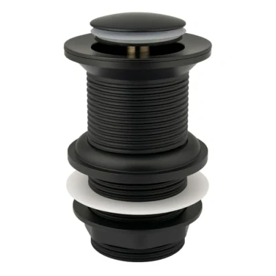 Image of Xcel Home™ Unslotted Black Replacement Click Clack Basin Waste Quality Brass Pop Up Bathroom Sink Plug Standard G 1 1/4&quot; BSP Connection pc