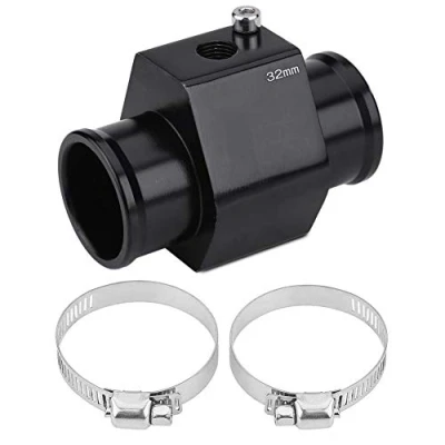Image of Water Temp Joint Pipe, 32mm Car Coolant Temperature Adapter Pipe Hose Sensor Gauge Black(32mm)