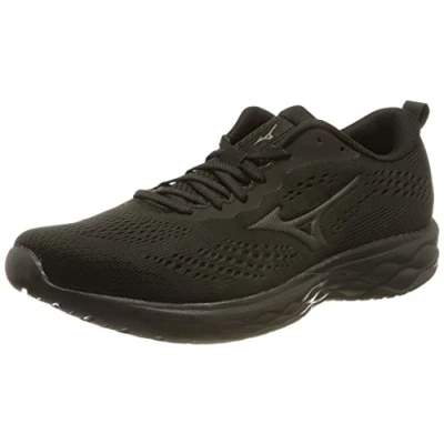 Image of Mizuno Men&#039;s Wave Revolt Running Shoe, Black Black, 4.5 UK