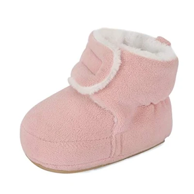 Image of MASOCIO Baby Booties Girls Shoes Newborn Infant First Walking Winter Boots Slippers Pink Size 3 UK 6 12 Months