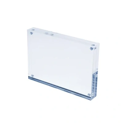 Image of Deflecto 30mm A5 Magnetic Double Sided Acrylic Display Block Photo Frame, Clear, Transparent, Picture Display, (210 x 150 30mm)