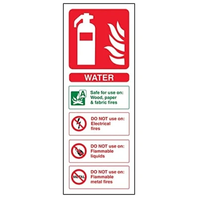 Image of Fire Extinguisher Water ID 100 X 280mm Restickable Safety Sign