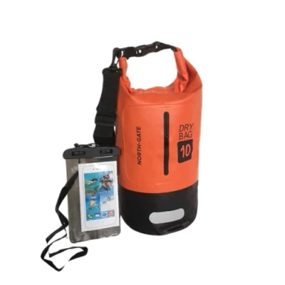 Image of Waterproof Dry Bag 5L 10L 20L 30L Lightweight Large Capacity Sack with Phone Pouch Organizer Storage Bags Long Adjustable Strap Canoe/Fishing/Rafting/Swimming/Snowboarding (10L, Orange)