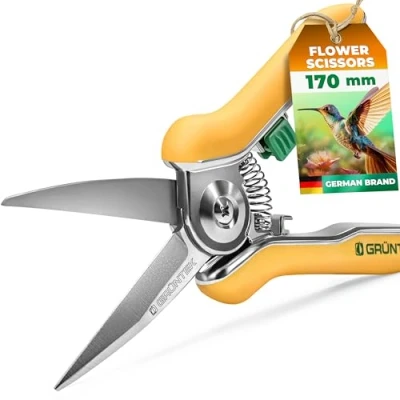 Image of Colibri Pruner Flower Secateurs 170 mm Pruning Shears Garden Plant Scissors with Soft Touch Handle, Trimmer Bypass, Stainless Steel