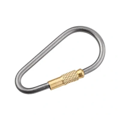 Image of Multifunction Climbing Carabiner D Shaped Ring Buckle Titanium Alloy Keychain for Outdoor Camping Hiking