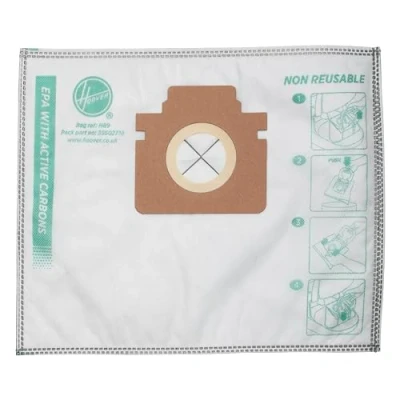Image of Hoover H89 Vacuum Cleaner Bags, Original, Microfiber, Pure EPA, Active Carbons, Anti Odor, Extra Filtering, Compatible With H ENERGY 500, 4 Pieces