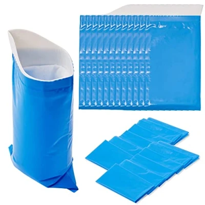 Image of Bramble 12 Super Gel Absorbent Travel Urine Wee Bag with Disposable Bin Bags, for Summer Festival, Camping, Traffic Jam Leak Proof Portable Urinal Vomit Toilet