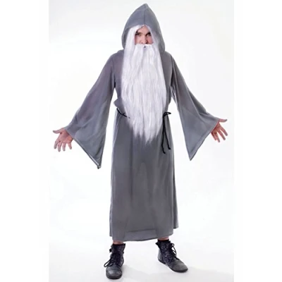 Image of Bristol Novelty Adult Gandalf Style Grey Wizard Robe Costume