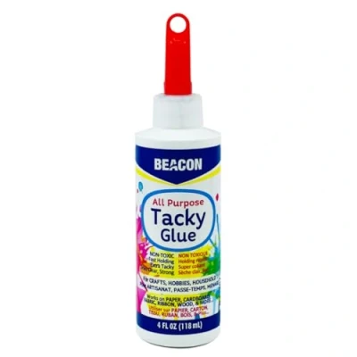 Image of Beacon Premium Tacky Glue, 115ml Bonds Paper, Wood, Ceramics and More, Fast Grabbing, Dries Clear, Easy Clean Up with Soap Water, Ideal for children to use