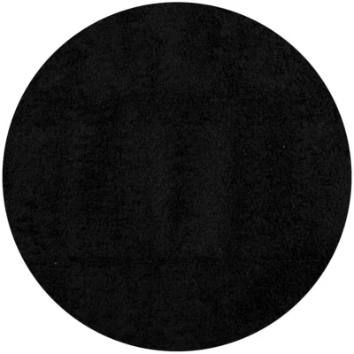 Image of vidaXL Shaggy Rug PAMPLONA High Pile Modern Black Ø 280 cm