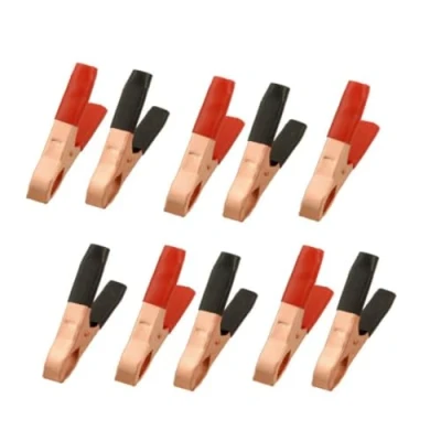 Image of Battery Crocodile Clips, 10 Pack 50A Terminal Test Clamps, Alligator Booster Insulated Car Pliers Clamps for Instrument Vehicle Link