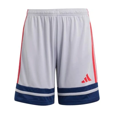 Image of adidas Unisex Kids SQUADRA25 Short Kids, Glory Grey/Team Navy Blue 2/Pure Ruby, 5 6 Years