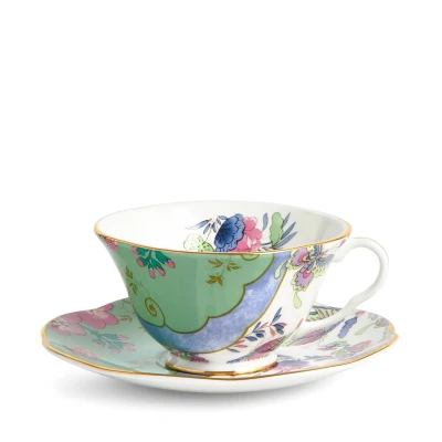 Image of Wedgwood Butterfly Teacup &amp; Saucer Green, Multicoloured, 5C10780044
