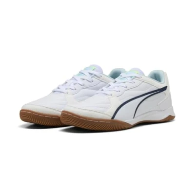 Image of PUMA Unisex Pressing IV Soccer Shoe, White Aqua Fizzy Light SEA Glass, 6 UK
