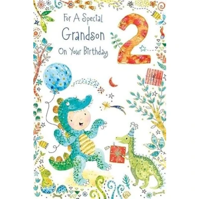Image of Grandson 2nd Birthday Age 2 Card
