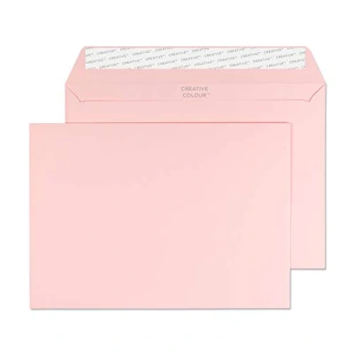 Image of Blake Creative Colour C5 162 x 229 mm 120 gsm Peel &amp; Seal Wallet Envelopes (301) Baby Pink Pack of 500