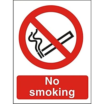 Image of Seco No Smoking Sign, A4 (210mm x 297mm) Self Adhesive Vinyl