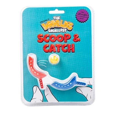 Image of Fizz Creations The World&#039;s Smallest Scoop &amp; Catch Game! Tiny Novelty Game, Includes 2 Scoops 1 Ball. Fun Player Games. Miniature Makes Great Stocking Filler.