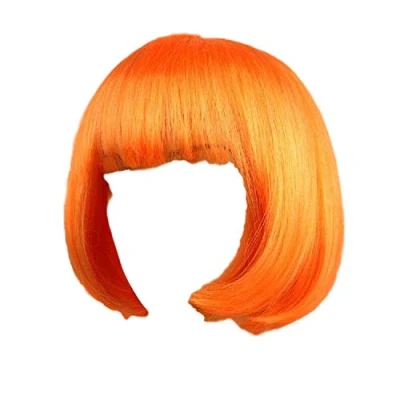 Image of Fat catz copy 7 Colours: Fancy Dress Hen party Night Bob Style Adults Ladies Synthetic 20&#039;s Flapper Sexy Wig (Orange Bob)
