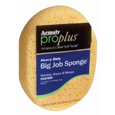 Image of Armaly 00006 Oval ProPlus Big Job Utility Sponge, Estracell Heavy Duty Polyester, Yellow, No Size