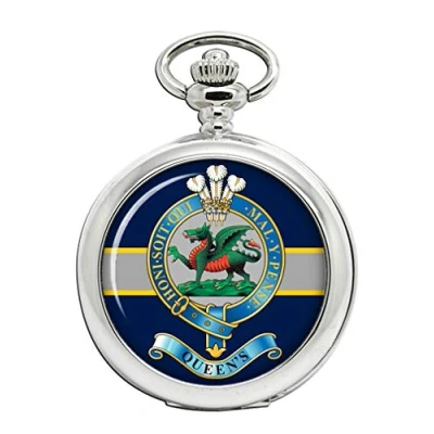 Image of Giftshop UK Queen&#039;s Regiment, British Army Full Hunter Pocket Watch