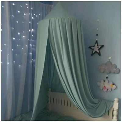 Image of Bed Canopy Kids Dome Mosquito Net Play Tent Nursery Room Decorations Hanging Dirty Dusty Canopies Lake Green(Height:2.5M)