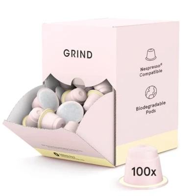 Image of Grind India Edition Dark Blend Coffee Pods Pack of 100 Capsules Single Origin Nespresso® Original Machine Compatible Home Compostable Intensity Level 9
