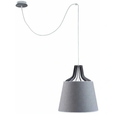 Image of Lucio Dome Pendant Ceiling Light Grey, 38cm, 1x E27, 200cm Wire