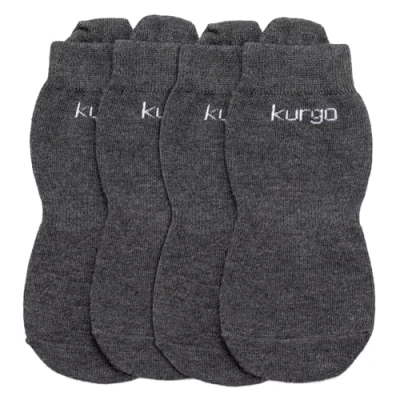 Image of Kurgo Blaze Dog Socks, Pet Socks for Outdoors, Stretch Shoes, Grey Large