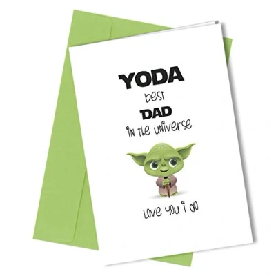 Image of FATHERS DAY CARD or BIRTHDAY Funny Rude Cheeky Yoda Comedy Humour #224