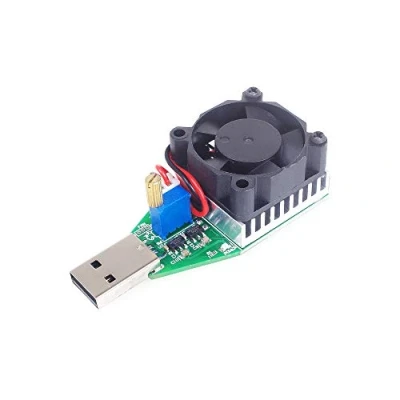 Image of ANGEEK 15W Electric Circuit Tester, Adjustable 0.15 3A Constant Current DC 3.7 13V USB Load Module with Fan, Intelligent Indicator Light for Discharge Testing