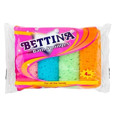 Image of Bettina 4 Pack Bath Sponges Colours May Vary